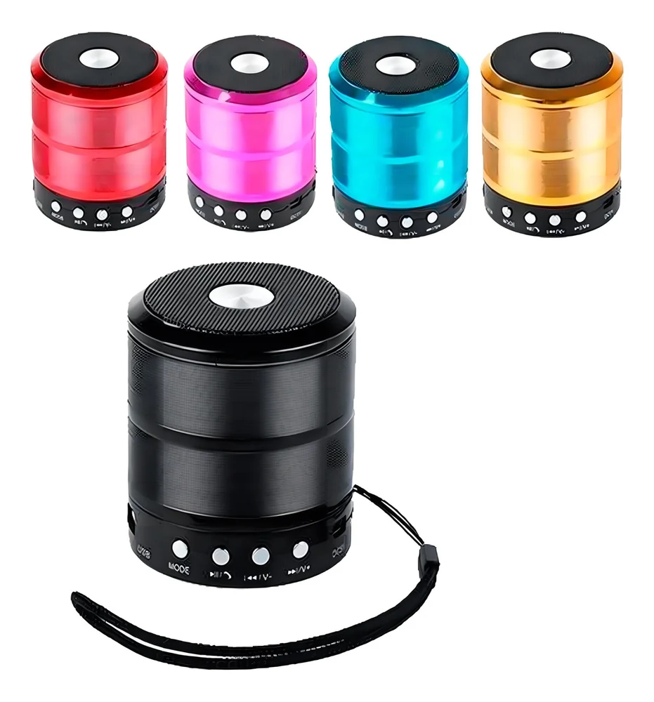 Imagem 2 de 3 do produto Mini Caixa De Som Speaker Com Bluetooth Usb Ws-887 Dourada