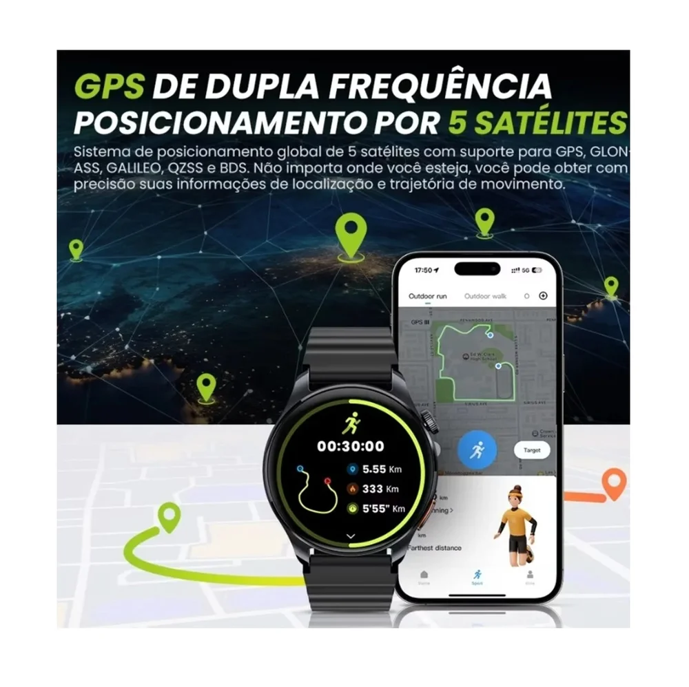 Smartwatch Haylou Watch 4S, Tela AMOLED 1.43", GPS Integrado, 120 Modos Esportivos, Assistente de... 8