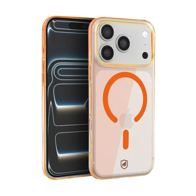 Capa Para Iphone 17 Pro - Crystal Slim Magsafe - Não Amarela - Laranja - Gshield