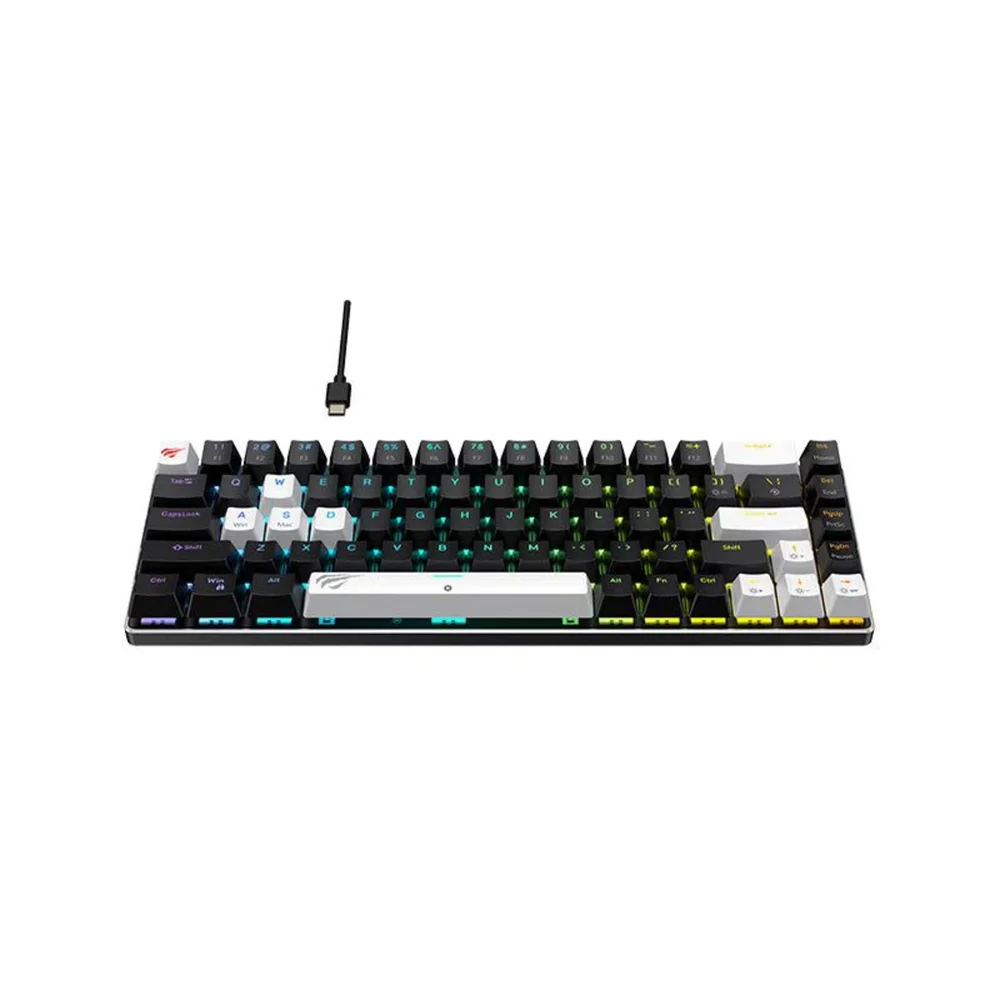 Imagem 3 de 3 do produto Teclado Gamer Mecânico Havit Kb906l RGB Com Interruptor Magnético Preto E Branco