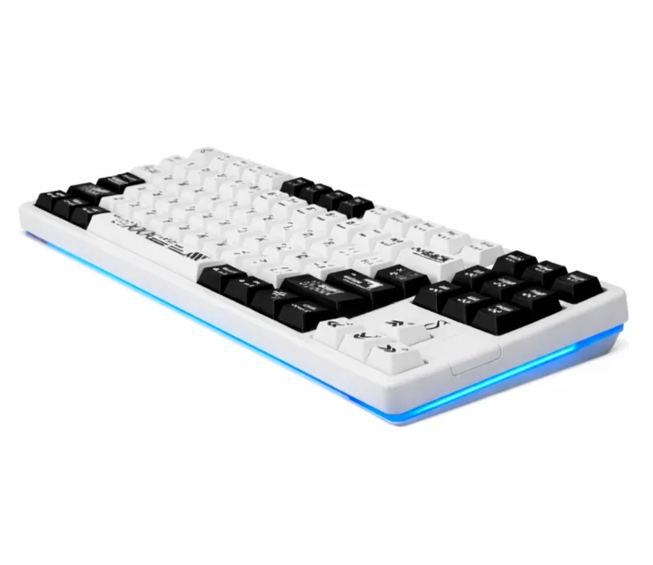 Imagem 3 de 4 do produto Teclado Mecânico Sem Fio BlackWhite ABNT2 | Bluetooth + 2.4GHz + USB | RGB Gamer