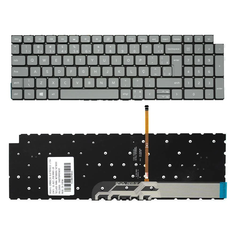 Teclado Para Notebook Dell 15-i120k-m15p Abnt2 Cinza Claro Teclado Para Notebook Dell 15-i120k-m15p Abnt2 Cinza Claro