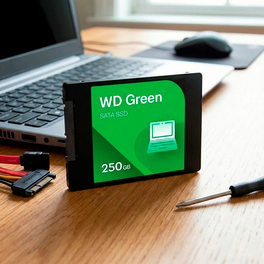Imagem 2 de 5 do produto SSD Wd Green 250gb Interno 2.5 Sata Iii Para PC E Notebook