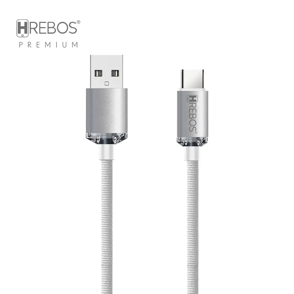Imagem 2 de 3 do produto Cabo Hrebos Luxury Acrylic Usb-a Lightning Cb-209i 27w Branco
