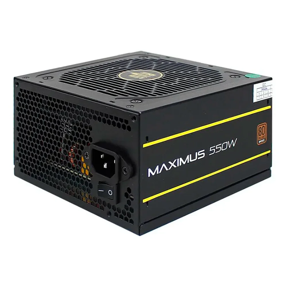 Imagem 2 de 5 do produto Fonte De Alimentação 550w Pfc Ativo PC Gamer Maximus 550w Pfc Ativo – 80 Plus Bronze