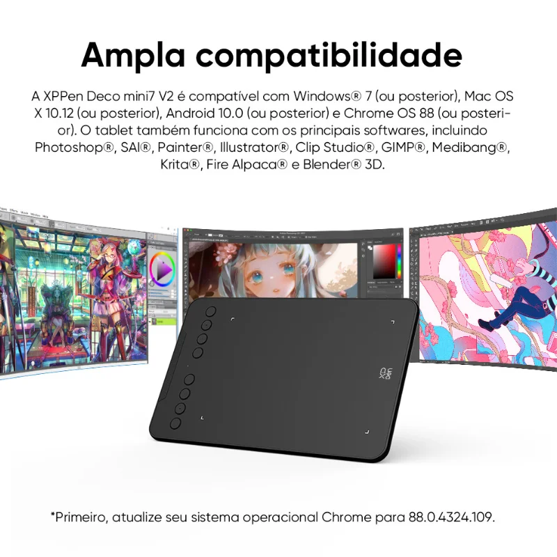 Imagem 5 de 5 do produto Mesa Digitalizadora Xp-pen Deco Mini7 V2 8 Teclas De Atalho 5080lpi 16384 Pressão Preto - Deco Mini7 V2