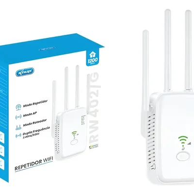 Repetidor Wifi Knup Kp-rw402 Branco Sem Fio 5ghz