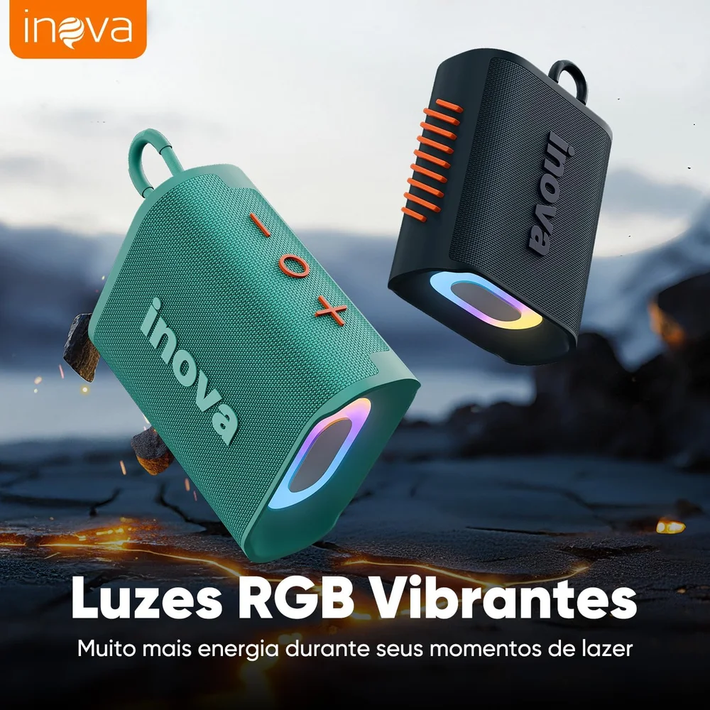 Caixa De Som, Inava, Go-4 Pro, Bluetooth, Portátil,12h De Reprodução, À Prova D'água Ip67, Luzes RGB, Tws/fm/usb/tf(verde) Caixa De Som, Inava, Go-4 Pro, Bluetooth, Portátil,12h De Reprodução, À Prova D'água Ip67, Luzes RGB, Tws/fm/usb/tf(verde)