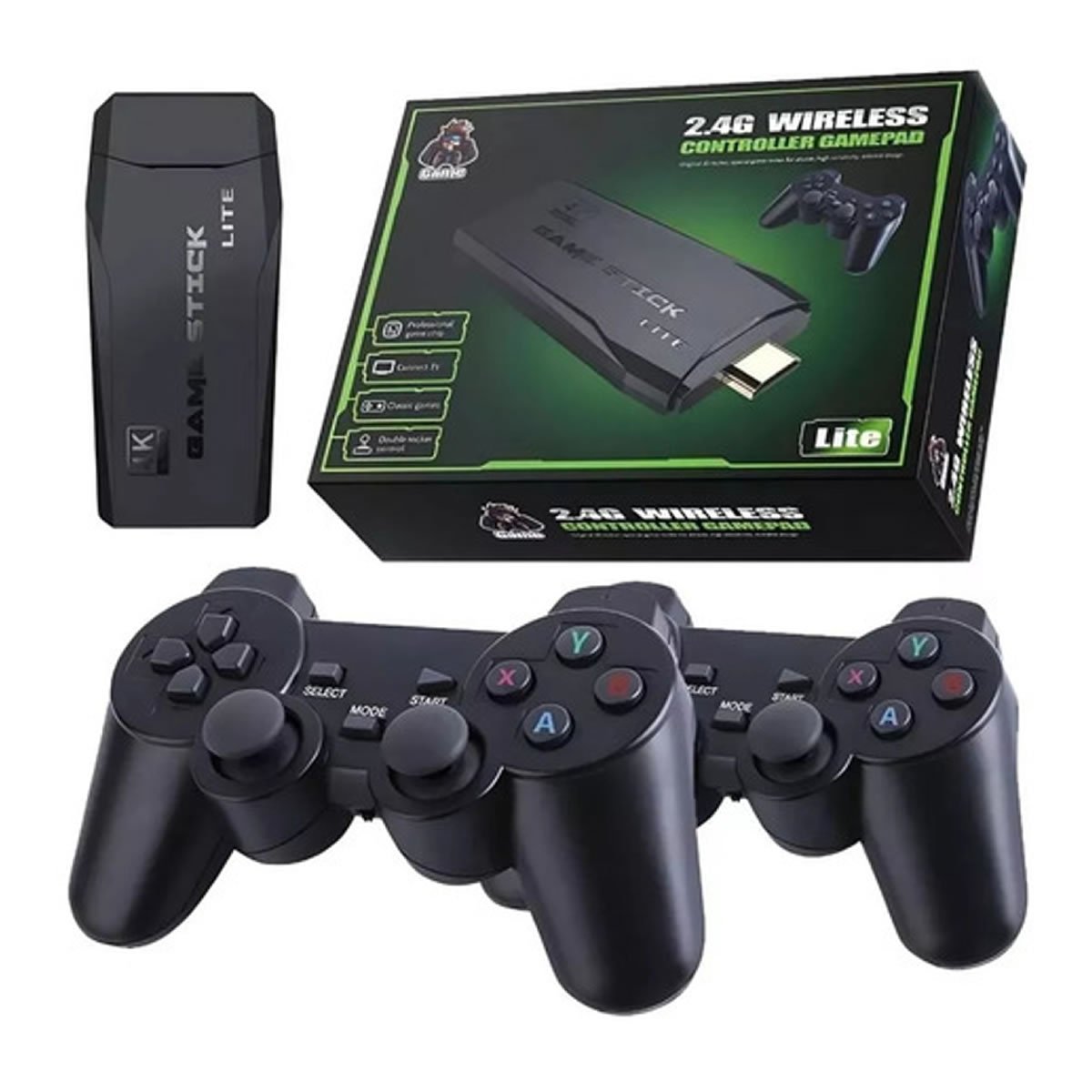 Video Game Retro 4k Para Tv Entrada HDMI 2 Controles Sem Fio 10 K Jogos
