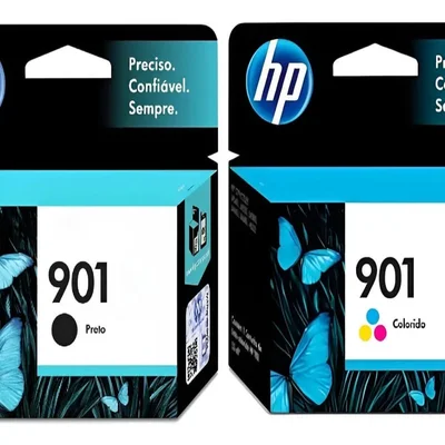 Cartucho de Tinta Hp 901 Kit Cc653ab Cc656ab Officejet J4660, J4500, J4540 Preto E Colorido