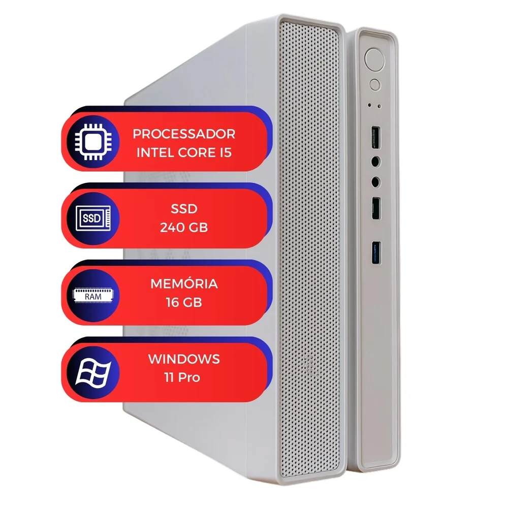 Computador Multipc Slimdesk Branco i5 16gb SSD 240GB Win11