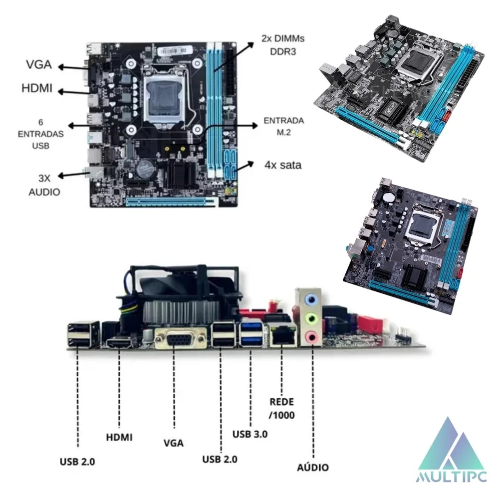 Imagem 3 de 5 do produto Computador PC Slim Multipc i5 8GB SSD 480 Gb Win11 Pro