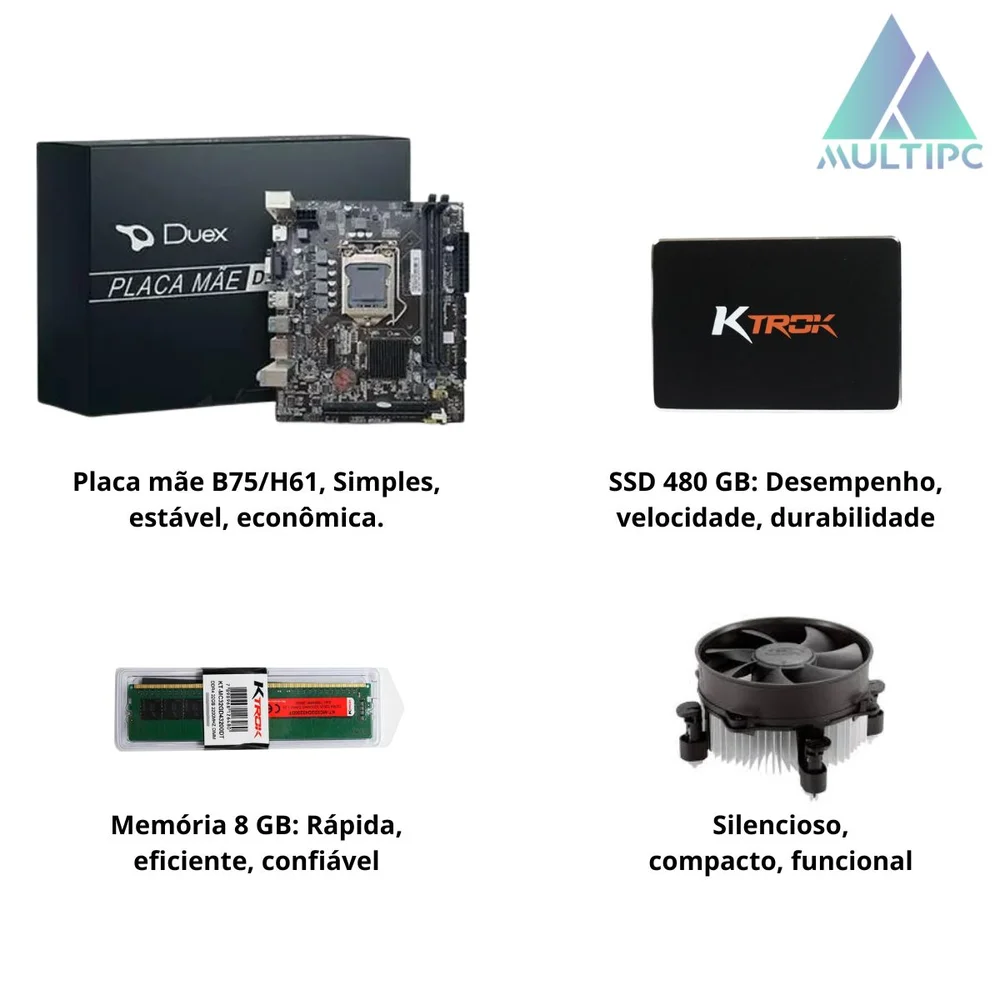 Imagem 4 de 5 do produto Computador PC Slim Multipc i5 8GB SSD 480 Gb Win11 Pro