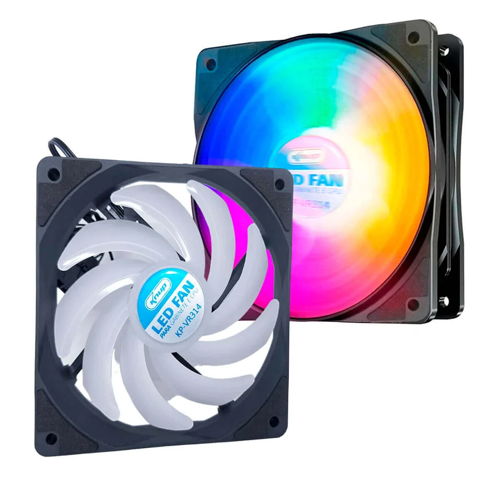 Ventoinha Fan Cooler LED Colorido Para Gabinete E Cpu Silencioso 5