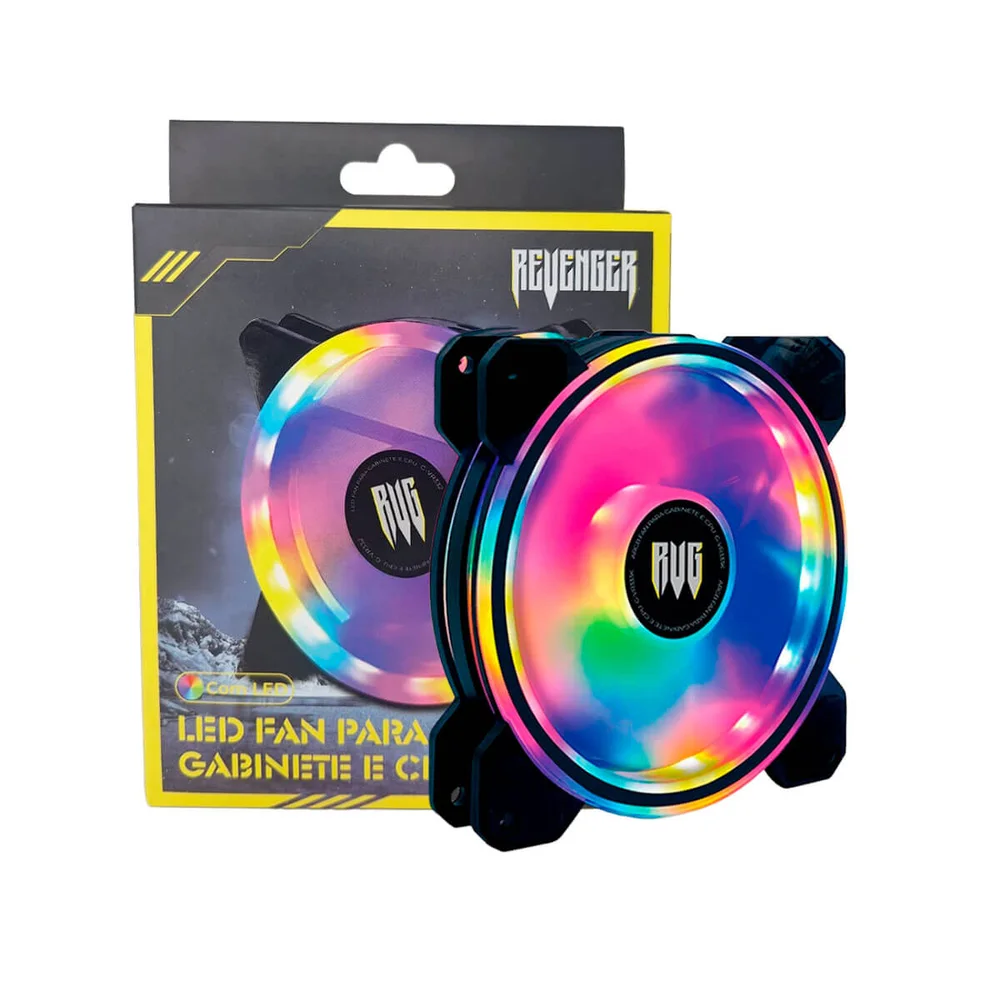 Ventoinha LED Fan RGB Cooler Para Gabinete Super Silencioso 5