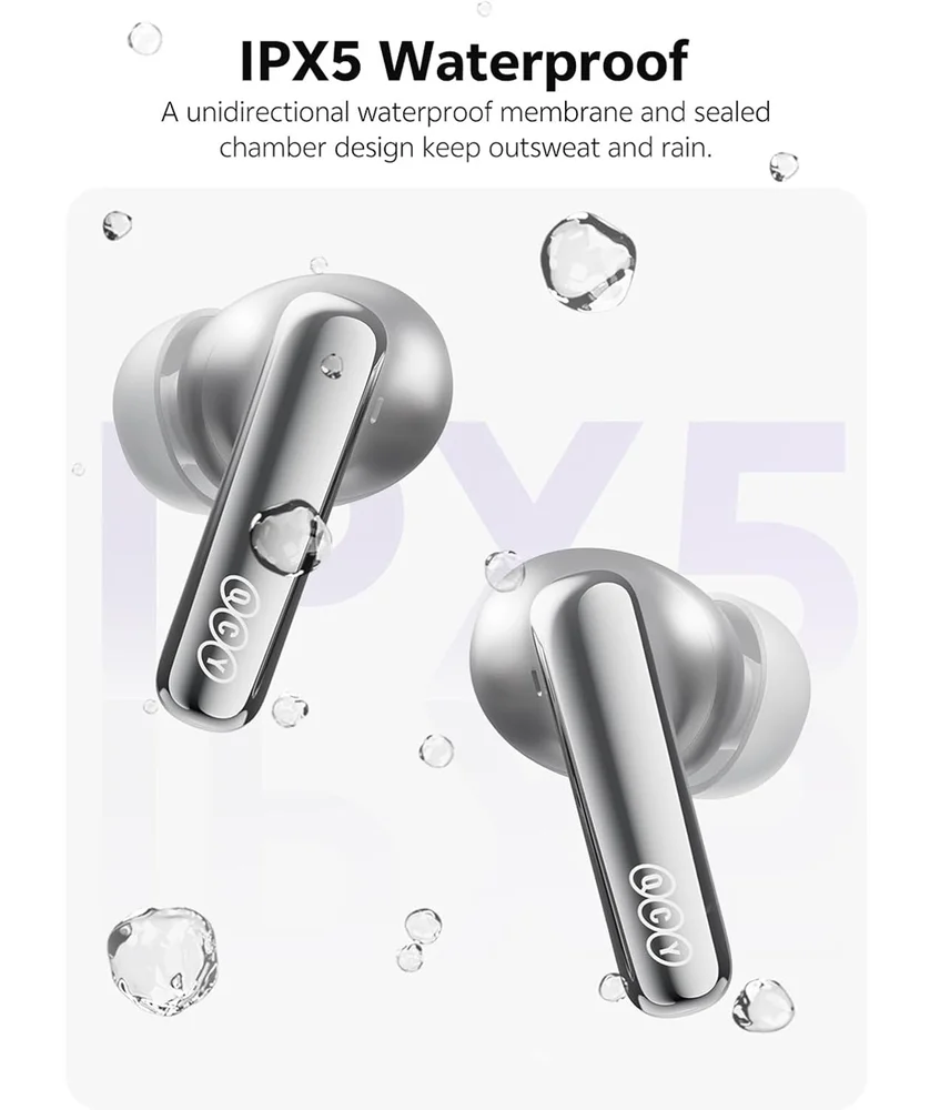 Imagem 3 de 5 do produto Fone De Ouvido Qcy Melobuds N70, Anc, Hi-res Ldac Wireless, Bluetooth 6.0 Ipx5, 50h Bateria Titânio