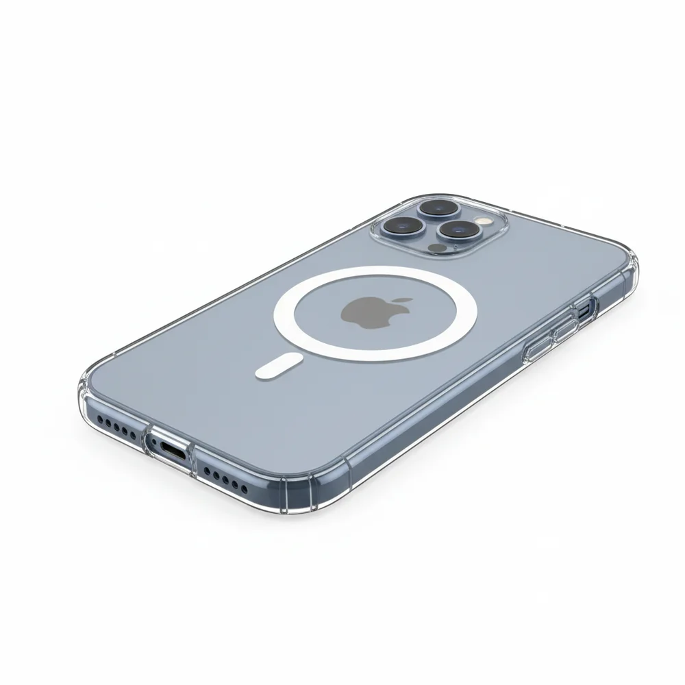 Imagem 2 de 3 do produto Capa Case Transparente Magsafe Iphone 12 Pro Proteção De Câmera Transparente Lisa