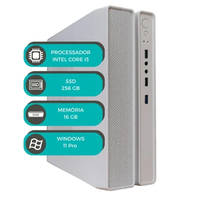 Computador Slim Branco Multipc i3 6ªg 16gb SSD 256gb Win11