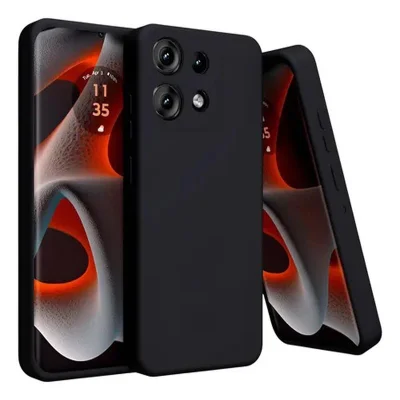 Capa Capinha Silicone Para Motorola Moto G75 5g Aveludada Preta