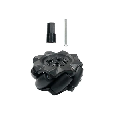 2x Roda Mecanum Omnidirecional Robô / Motor 48mm - Preto