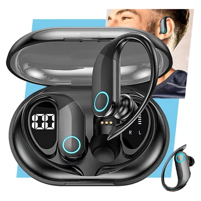 Fone De Ouvido Bluetooth Esportivo Tws Preto Clássico Lindo