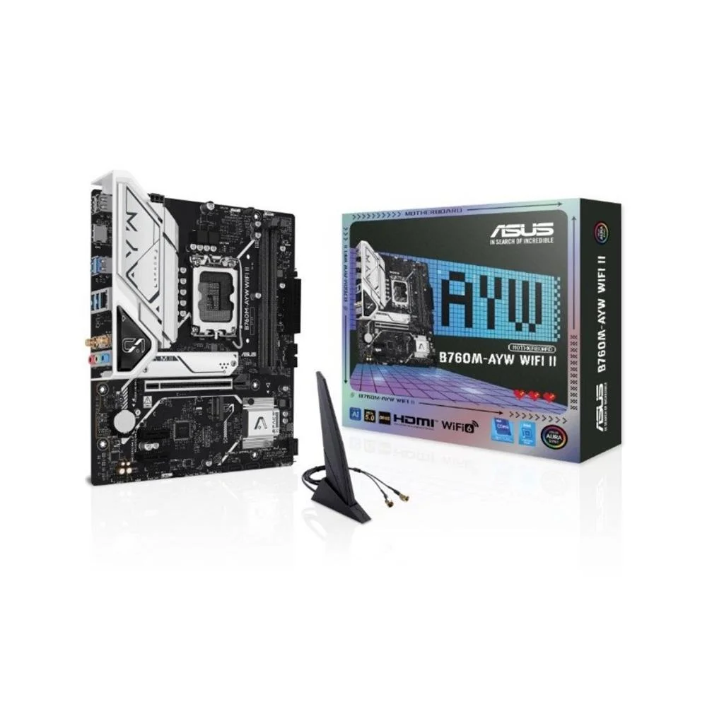Placa-mãe Asus B760m-ayw Wifi Ii, Intel LGA 1700, Ddr5, Micro-atx, Preto 4