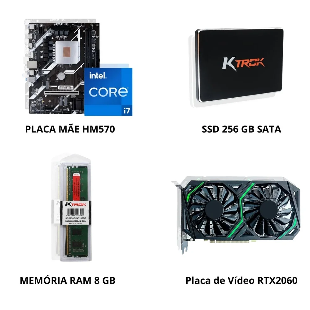 PC Gamer RTX2060 6gb Intel i7 11ªgeração 8GB SSD 256gb Win11 - view 5