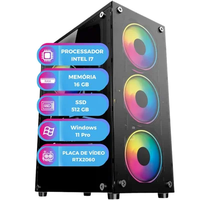 PC Gamer RTX2060 6gb Intel i7 11ª Geração 16gb SSD 512gb W11