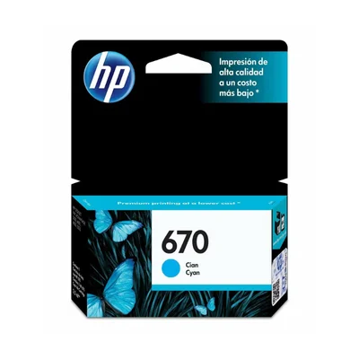 Cartucho De Tinta Hp 670 Cz114ab Ciano | Deskjet Ink Advantage 3525 3526 4615
