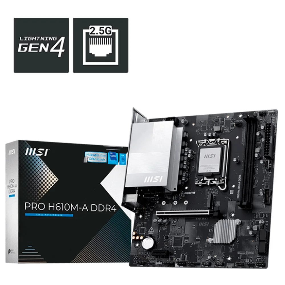 Imagem 3 de 4 do produto Placa Mae Msi Pro H610m-a Ddr4 LGA 1700 12 13 E 14 Geracao
