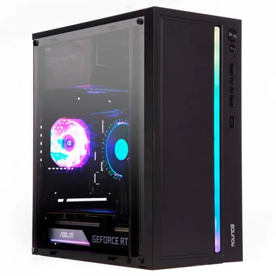 Gabinete Gamer Round5 Viper Black, Mini Tower, Lateral De Vidro, Matx, Sem Fans, Preto, R5-viper-b-2179