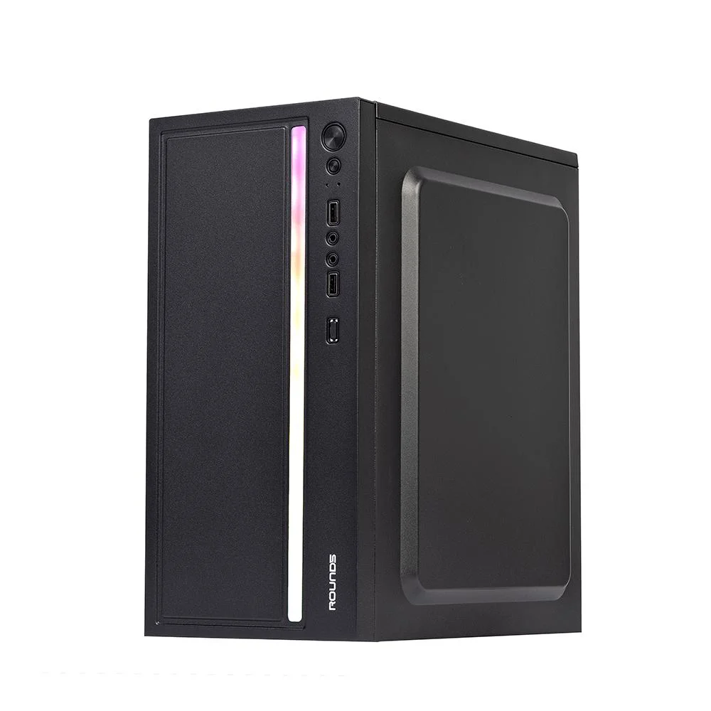 Imagem 3 de 5 do produto Gabinete Gamer Round5 Viper Black RGB Mid Tower Matx Sem Fans Preto