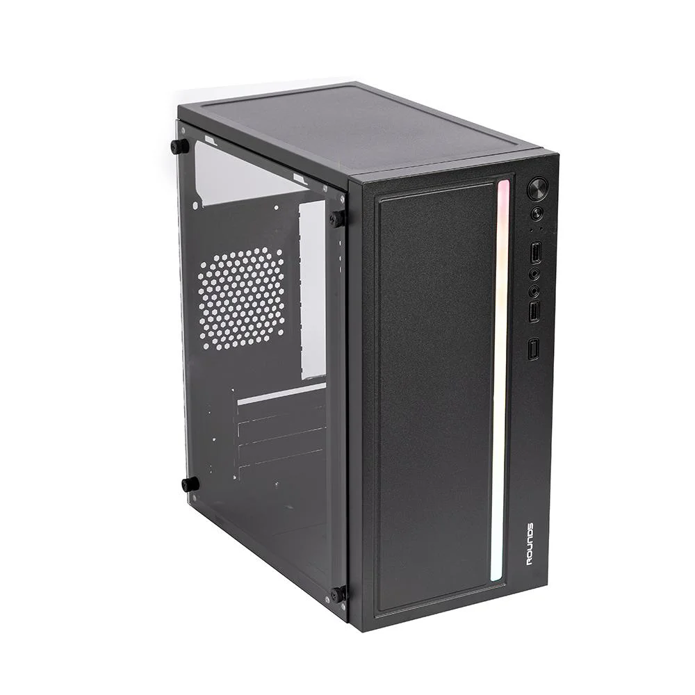 Imagem 5 de 5 do produto Gabinete Gamer Round5 Viper Black RGB Mid Tower Matx Sem Fans Preto