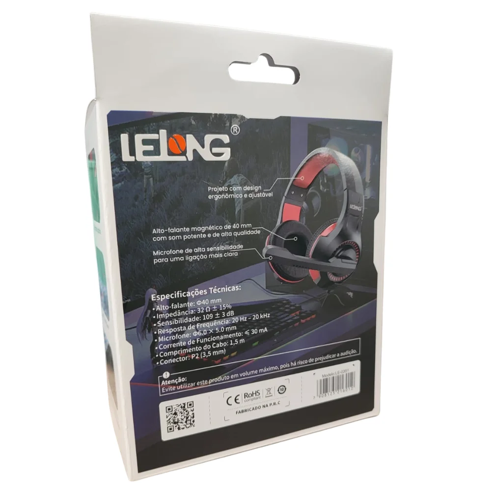 Headset Gamer Multimidia Le-Long Com Fio Para Pc Notebook Consoles e Smartphones Som Estéreo Headset Gamer Multimidia Le-Long Com Fio Para Pc Notebook Consoles e Smartphones Som Estéreo