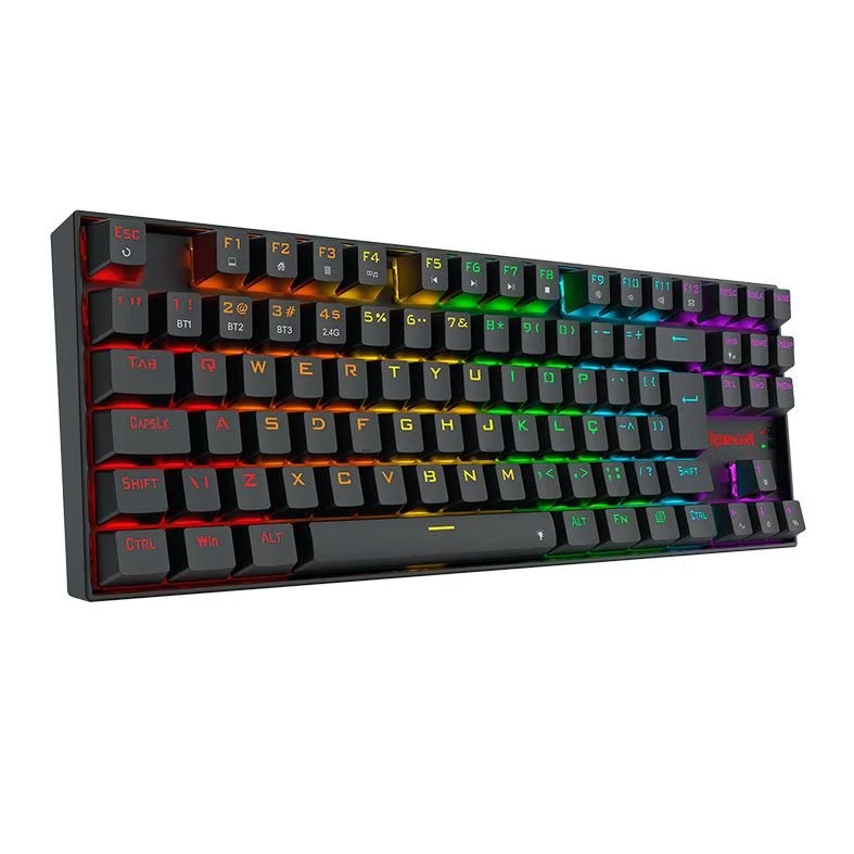Imagem 3 de 5 do produto Teclado Mecanico Gamer Redragon Kumara Elite Rainbow, Wireless, Switch Blue, Preto - K552-krs