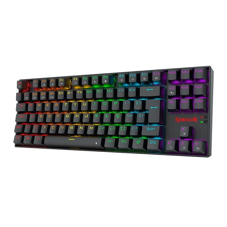 Imagem 5 de 5 do produto Teclado Mecanico Gamer Redragon Kumara Elite Rainbow, Wireless, Switch Blue, Preto - K552-krs