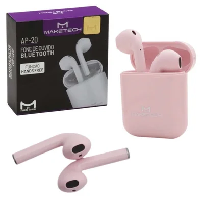 Fone De Ouvido Bluetooth 5.0 Pods Maketech Ap-20 Rosa