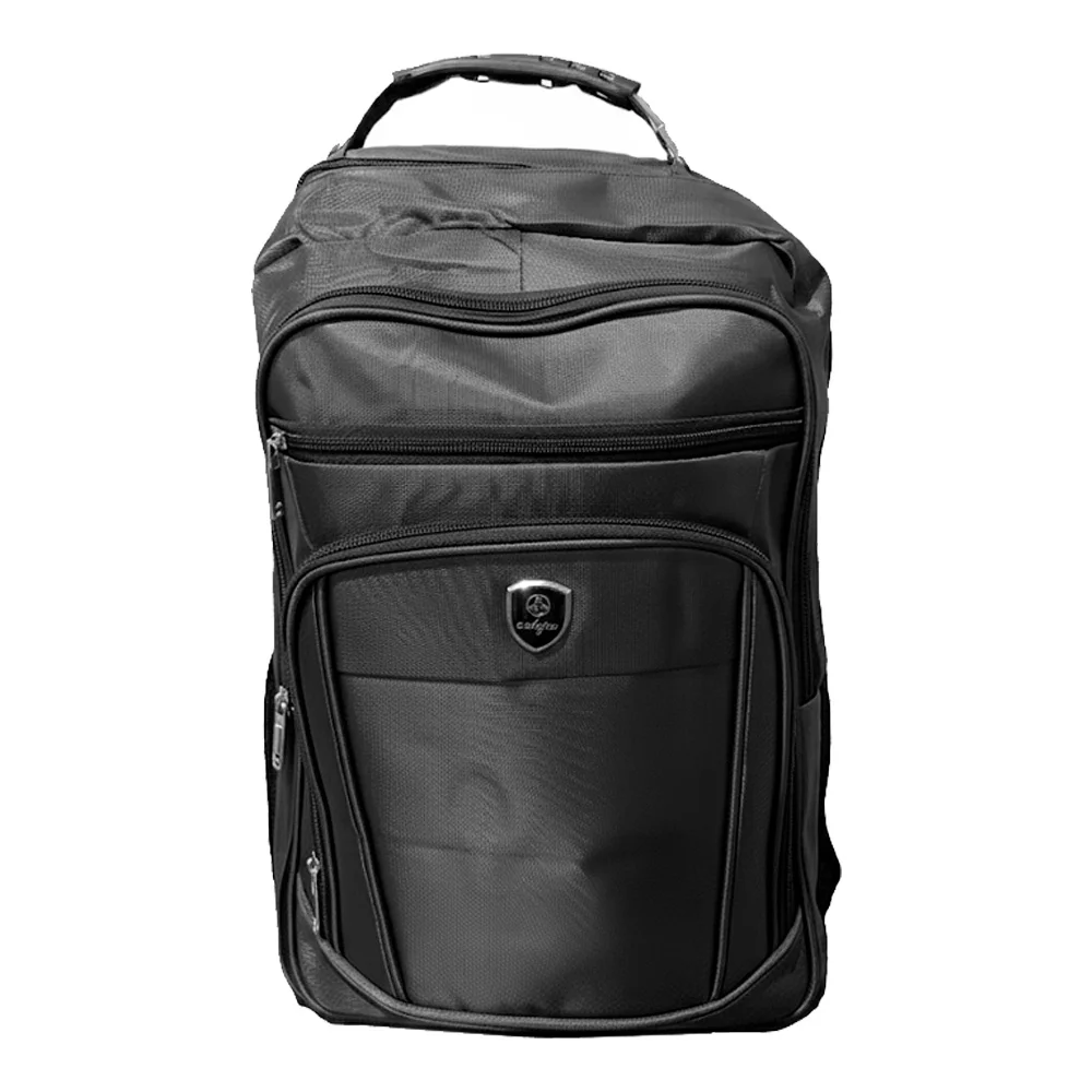 Imagem 2 de 4 do produto Mochila Preta Poliéster Notebook 15.6" Reforçada Escolar Trabalho - Caleja