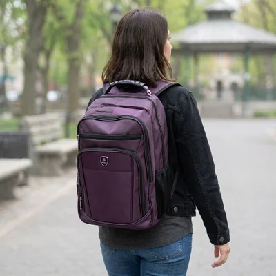 Mochila Vinho Poliéster Notebook 15.6" Reforçada Escolar Trabalho - Caleja