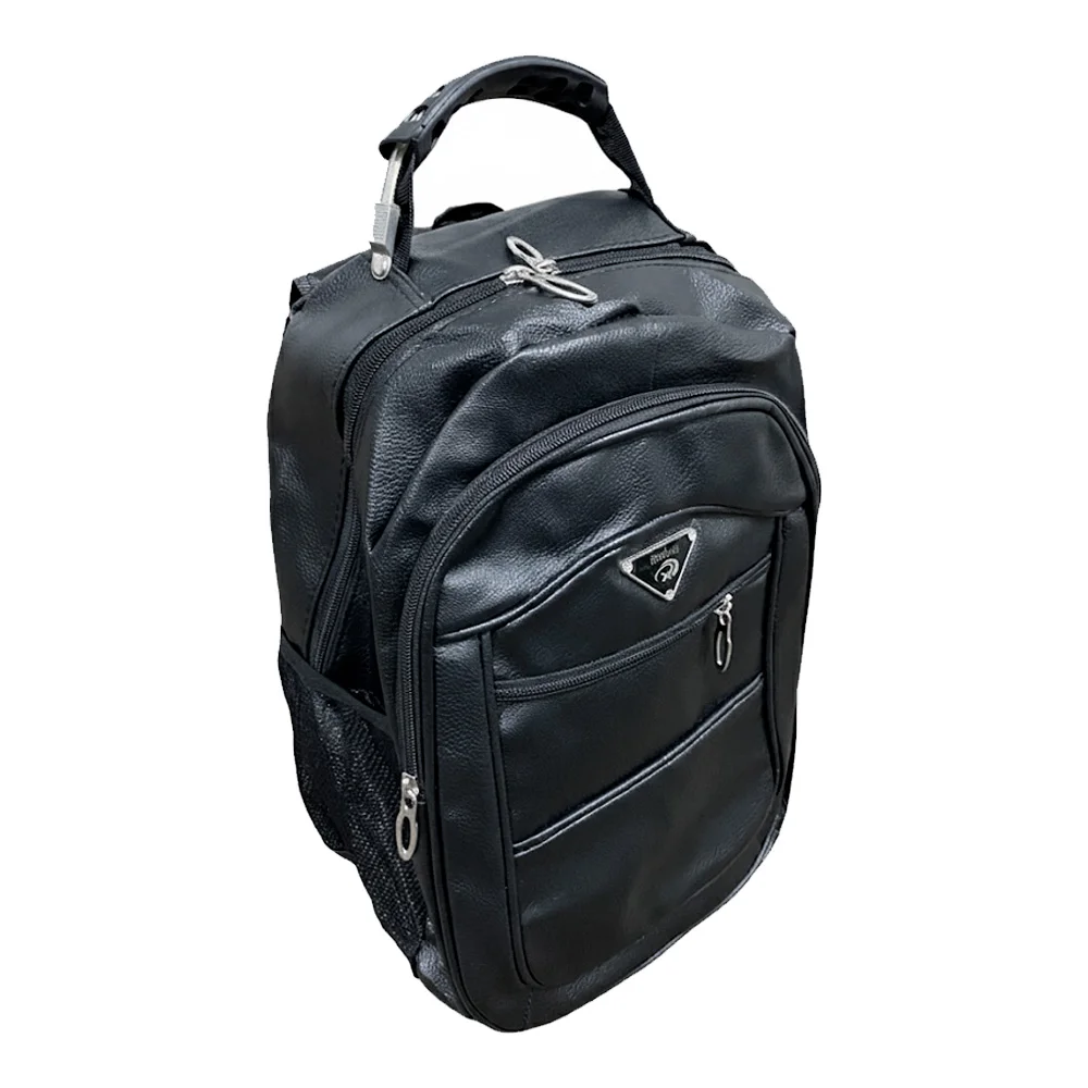 Imagem 3 de 4 do produto Mochila Pequena Pu Notebook 15" Couro Sintético Executiva Cabo Aço - Kimtino