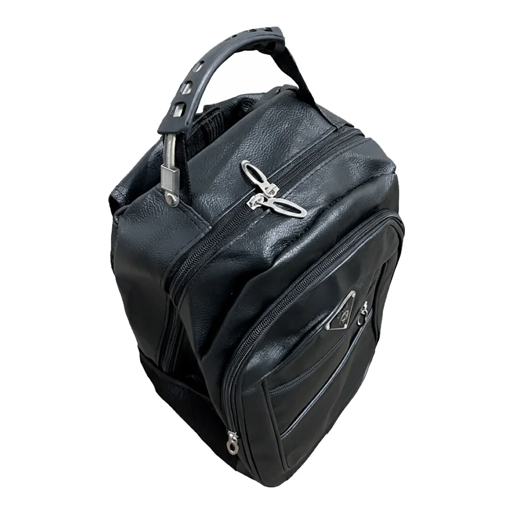 Imagem 4 de 4 do produto Mochila Pequena Pu Notebook 15" Couro Sintético Executiva Cabo Aço - Kimtino