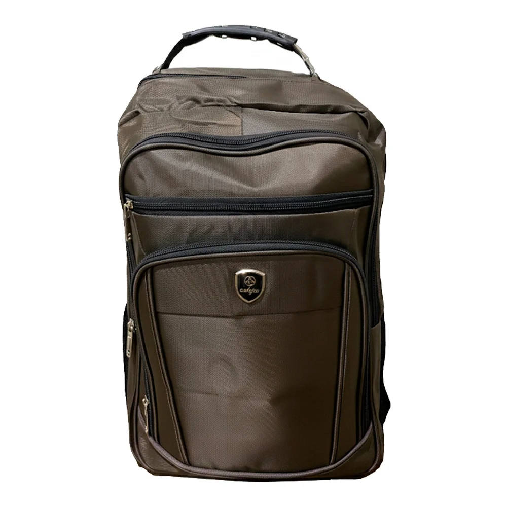 Imagem 2 de 4 do produto Mochila Marrom Poliéster Notebook 15.6" Reforçada Escolar Trabalho - Caleja