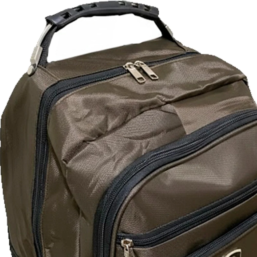 Imagem 4 de 4 do produto Mochila Marrom Poliéster Notebook 15.6" Reforçada Escolar Trabalho - Caleja