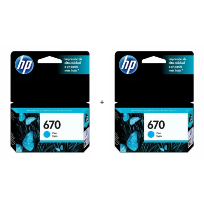 Cartucho De Tinta Hp 670 Kit 2 Cz114ab Ciano | Deskjet Ink Advantage 3525 3526 4615