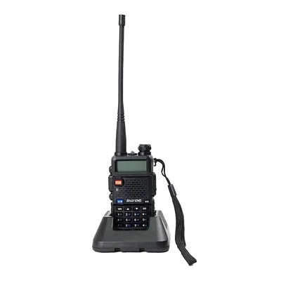 Rádio Comunicador Ht Dual Band Uhf Vhf Uv-5r Fm Fone Ptt Cor Preto