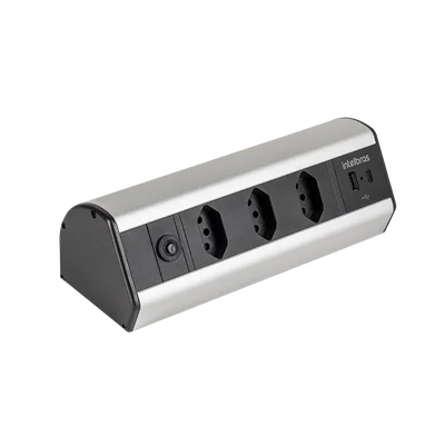 Protetor Eletrônico De Bancada Epe 4003 Intelbras Com 3 Tomadas E 2 Usb