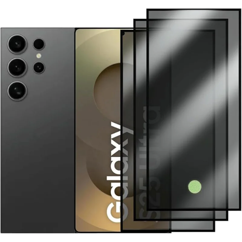 Imagem 2 de 4 do produto Pelicula 3d De Vidro Privacidade Compatível Para Smartphone Samsung Galaxy S25 Ultra Com Furo