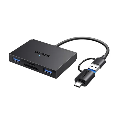 Leitor Cartão Ugreen Sd Tf Usb-a/c 3.0 Hub Alta Velocidade