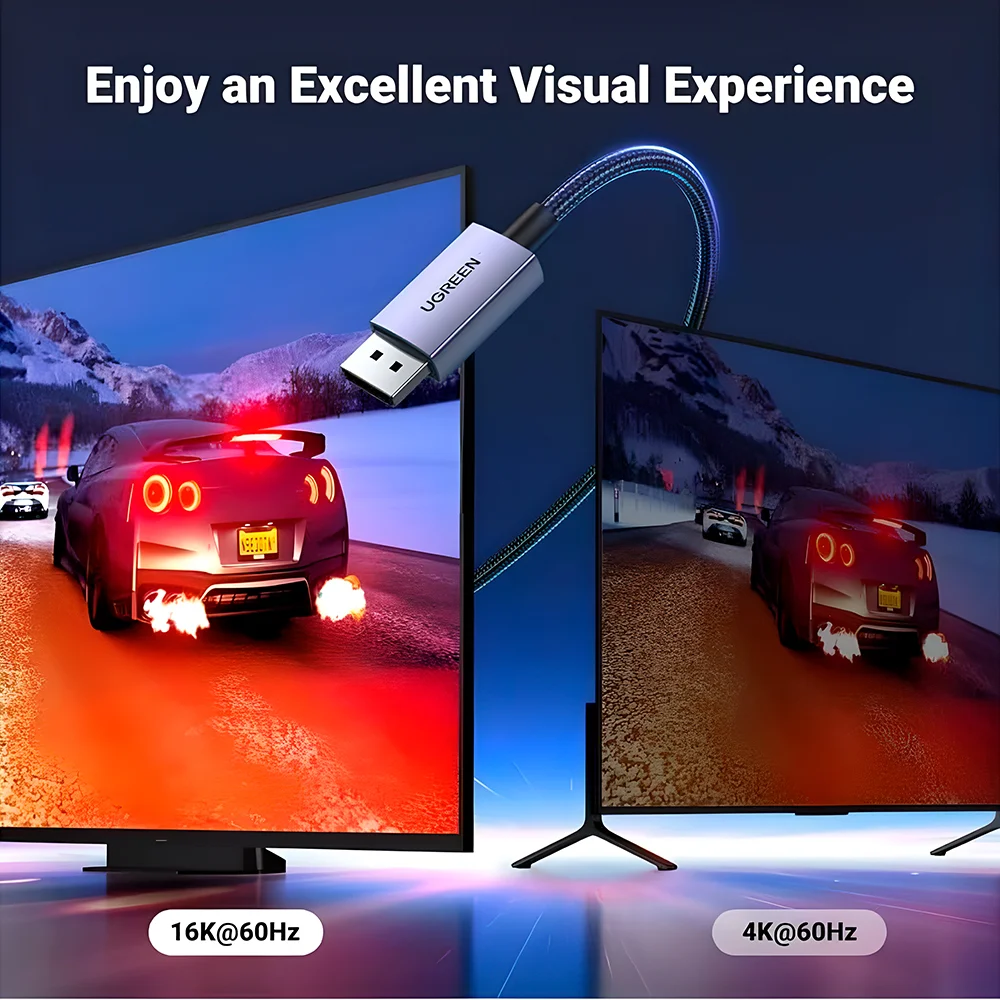 Imagem 5 de 5 do produto Cabo Displayport 2.1 Ugreen 16k 1m Monitor Gamer PC 4k 8k