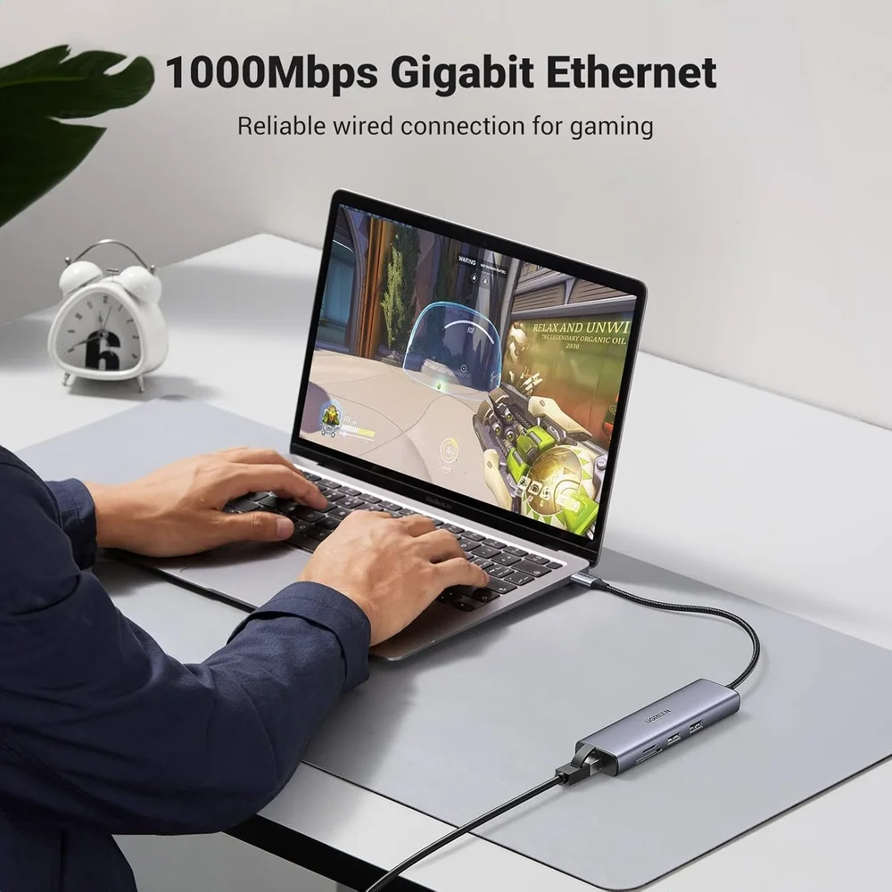 Imagem 3 de 5 do produto Hub Usb-c Ugreen Usb-c 4k 30hz HDMI 2xusb 3.0 Lan Sd Tf Pd